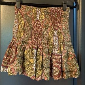 Free People Smocked Mini Skirt XS Fall